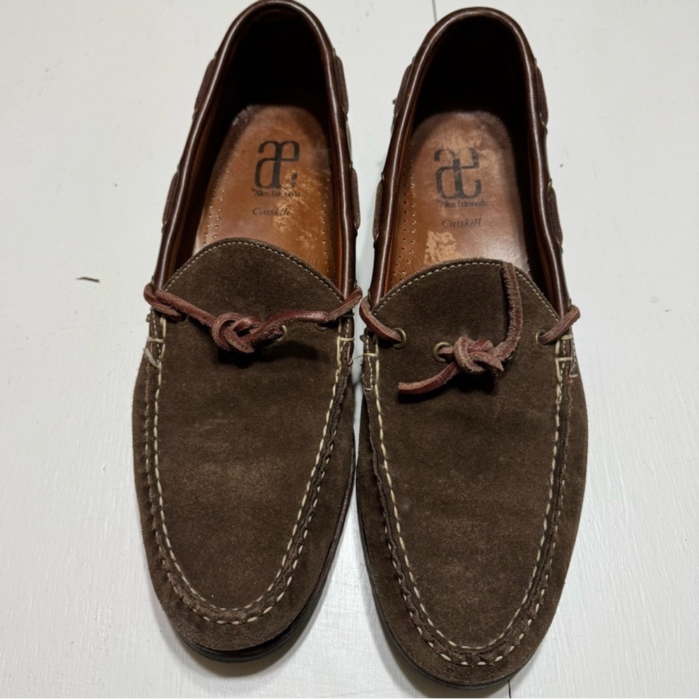 Allen Edmonds Dark Brown Suede Boat Shoes-loafer